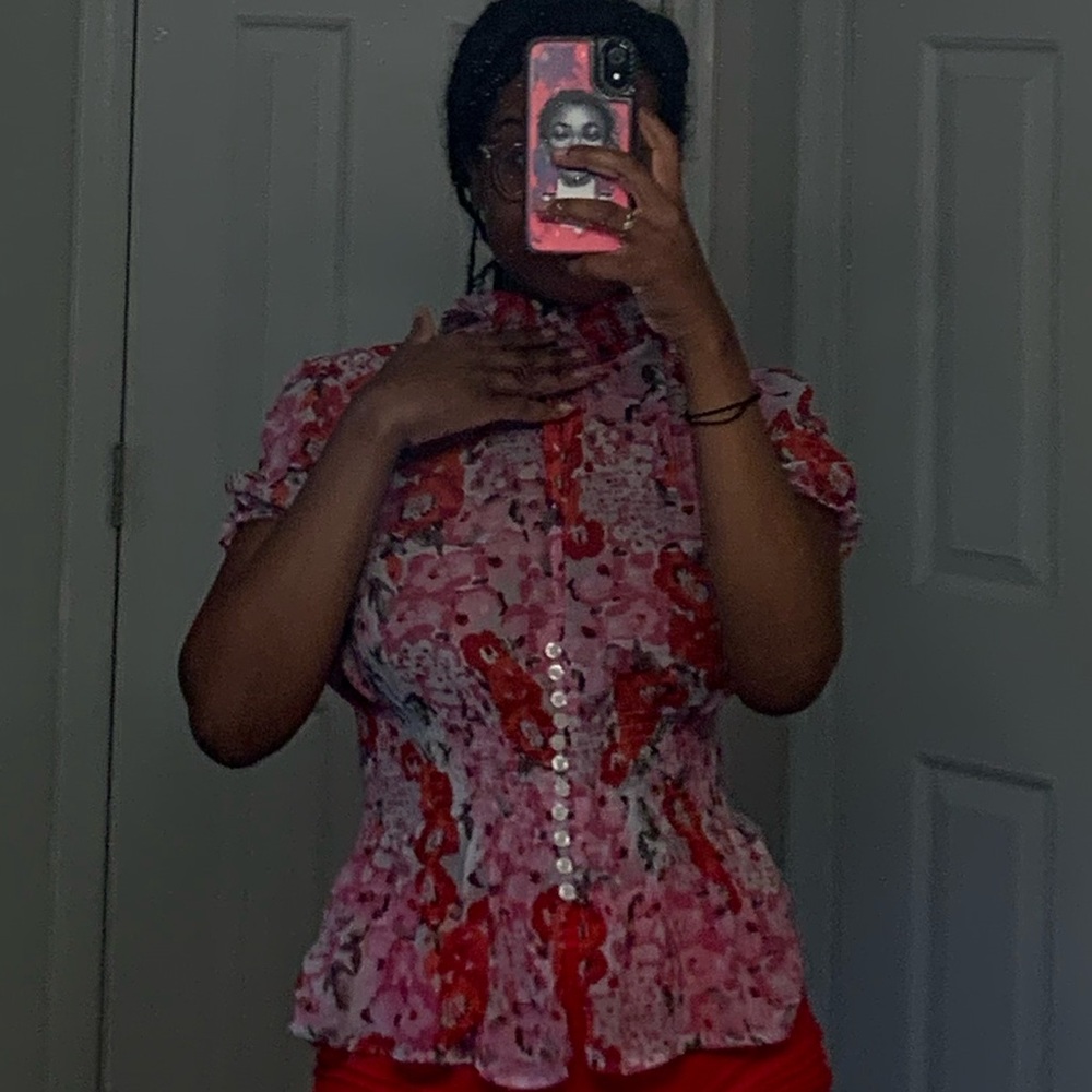 Cute rose floral blouse